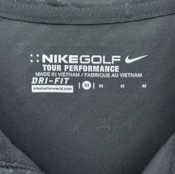Nike Dri-Fit Golf Polo Shirt Black Medium - Picture 2 of 5